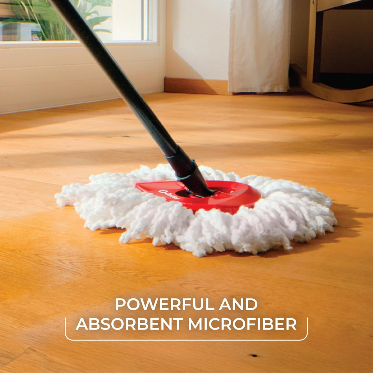 O-Cedar EasyWring Microfiber Spin Mop & Bucket System – Hands-Free Wringing, Machine-Washable Mop Head
