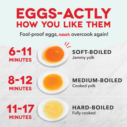 DASH Electric Rapid Egg Cooker – 6-Egg Capacity, Auto Shut-Off, Hard Boiled, Poached & Scrambled