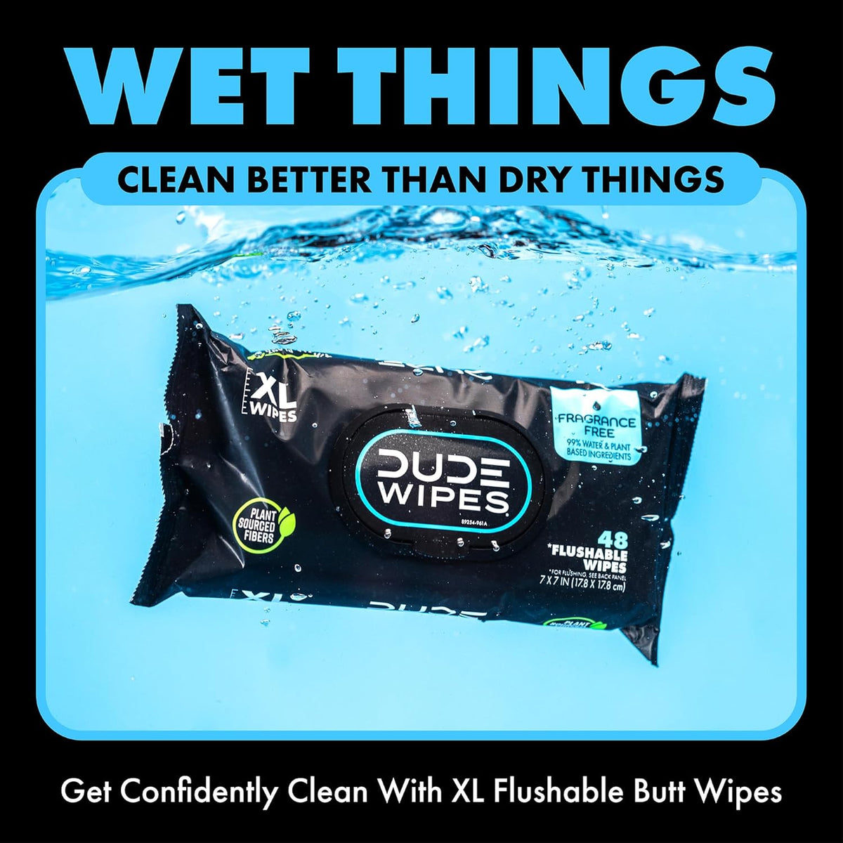 DUDE Wipes - Flushable Wipes - 6 Pack, 288 Wipes