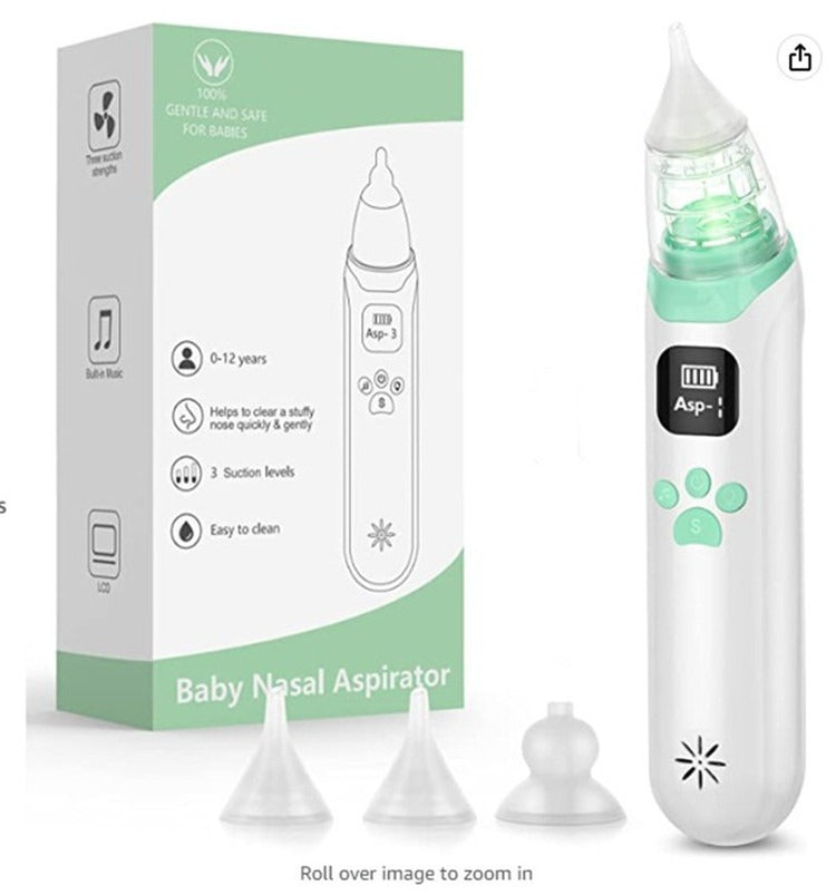 Electric Baby Nasal Aspirator – Rechargeable Portable Nose Cleaner for Infants & Toddlers
