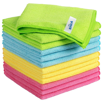 MR.SIGA Microfiber Cleaning Cloths – 12-Pack, Lint-Free, Ultra-Soft, 32x32 cm