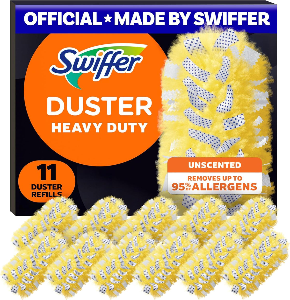 Swiffer Heavy-Duty Dusters Refill – 11-Count, Traps & Locks Dust, Removes 95% of Allergens