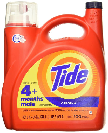 Tide Original Scent Liquid Laundry Detergent – 6X Cleaning Boost, 4X Cleaner, Fights 100% of Stains