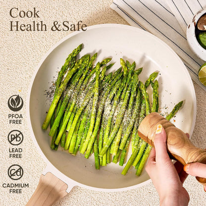 CAROTE 21-Piece Nonstick Cookware Set – Granite Coating, Induction Compatible, Pots & Pans with Lids