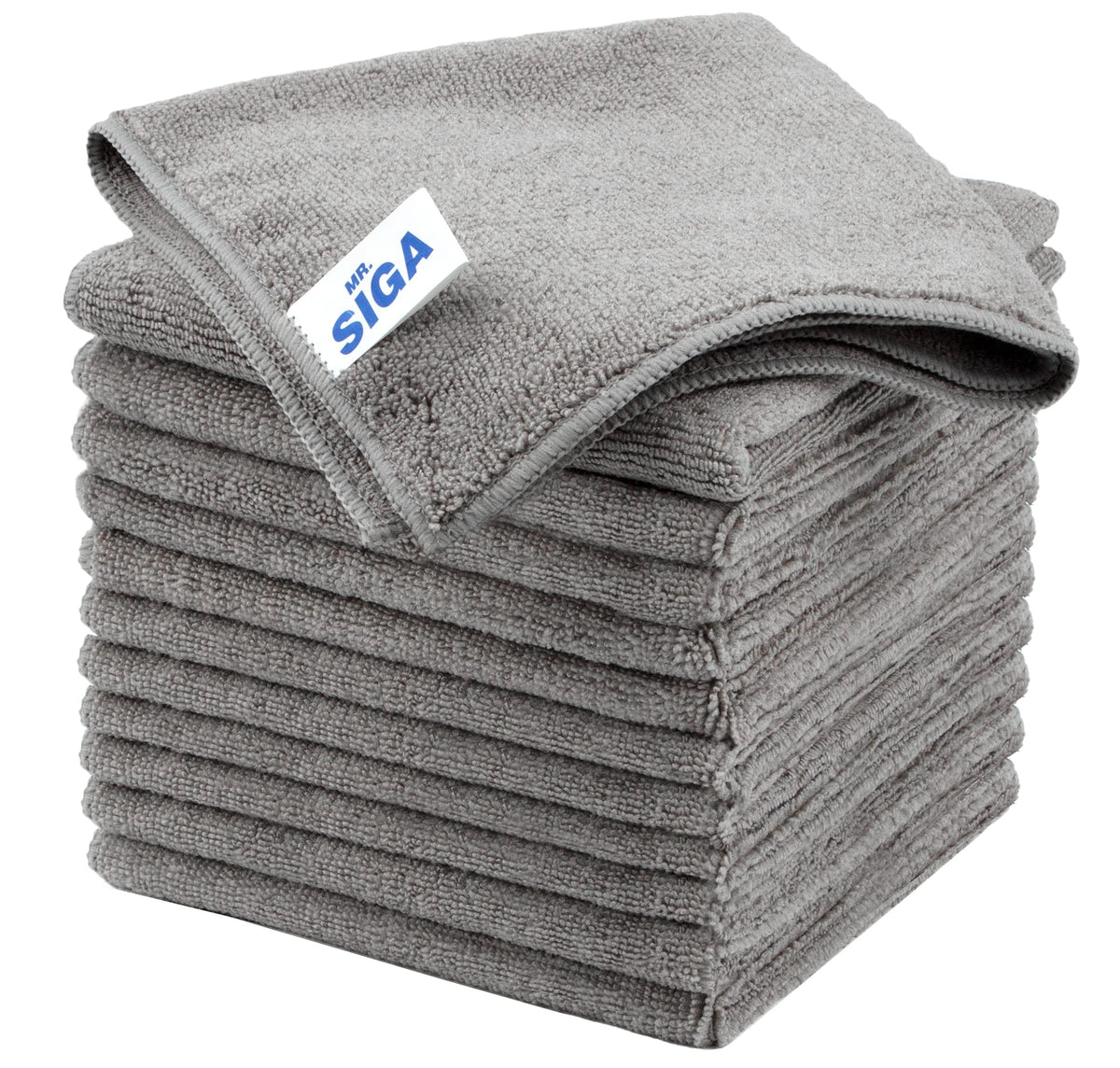 MR.SIGA Microfiber Cleaning Cloths – 12-Pack, Lint-Free, Ultra-Soft, 32x32 cm
