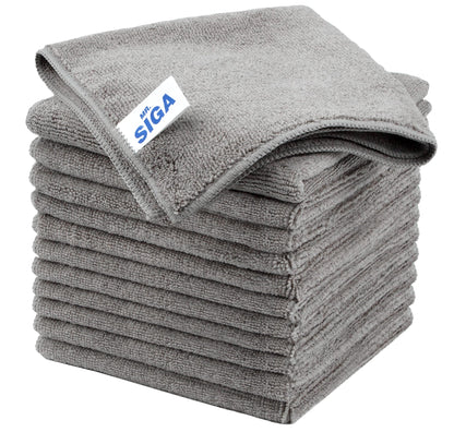 MR.SIGA Microfiber Cleaning Cloths – 12-Pack, Lint-Free, Ultra-Soft, 32x32 cm