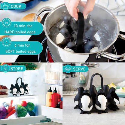 Penguin Egg Poacher & Steamer – Cute Egg Cooker and Storage Holder Kitchen Gadget