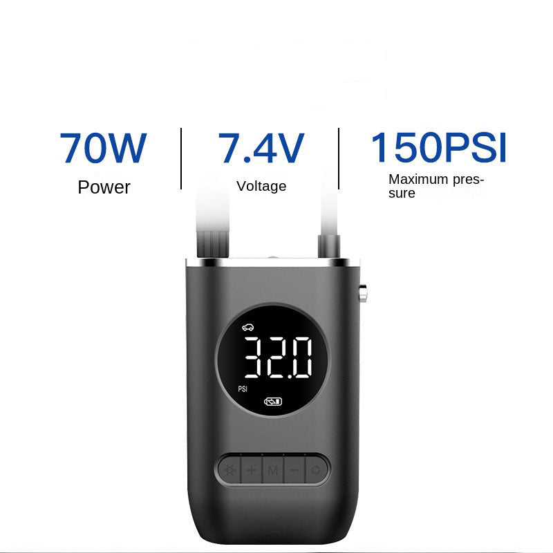 Portable Wireless Tire Inflator Pump – Rechargeable Electric Air Compressor for Car, Bike & Motorcycle Tires
