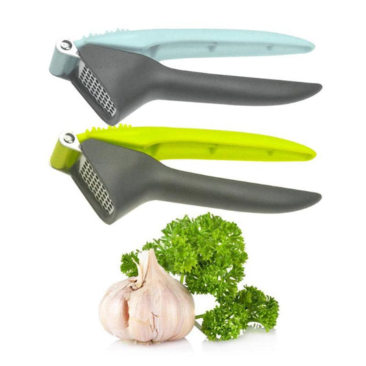Stainless Steel Garlic Press & Mincer – Manual Garlic Crusher, Chopper & Ginger Grater Kitchen Tool