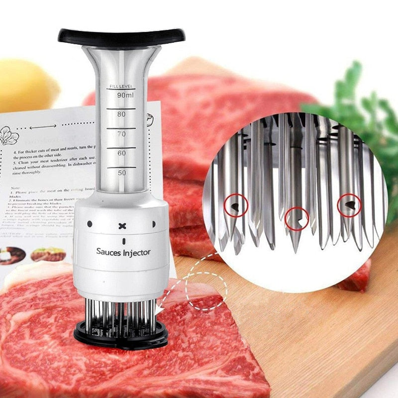 Multi-Function Meat Tenderizer & Marinade Injector – Stainless Steel Flavor Syringe for Steak & BBQ