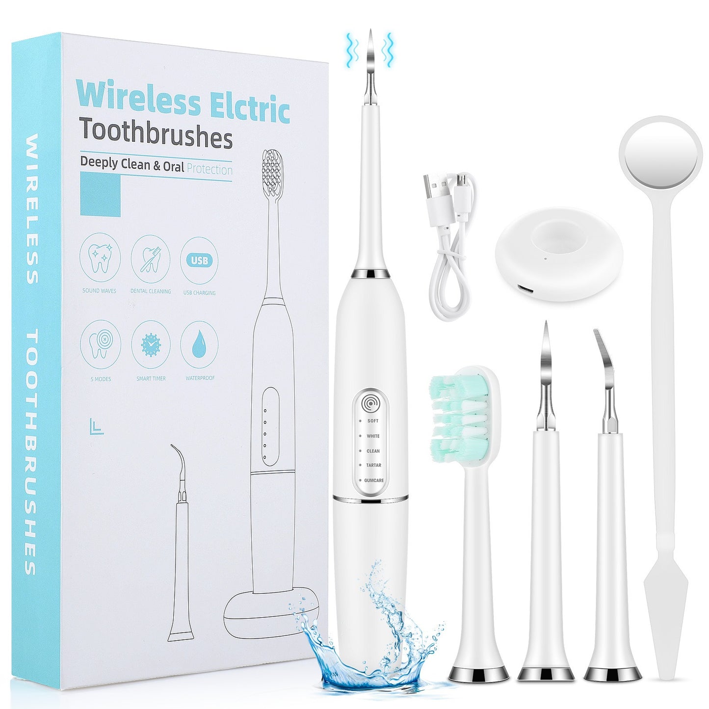 Portable Electric Tooth Scaler – IPX7 Waterproof Dental Plaque & Tartar Remover