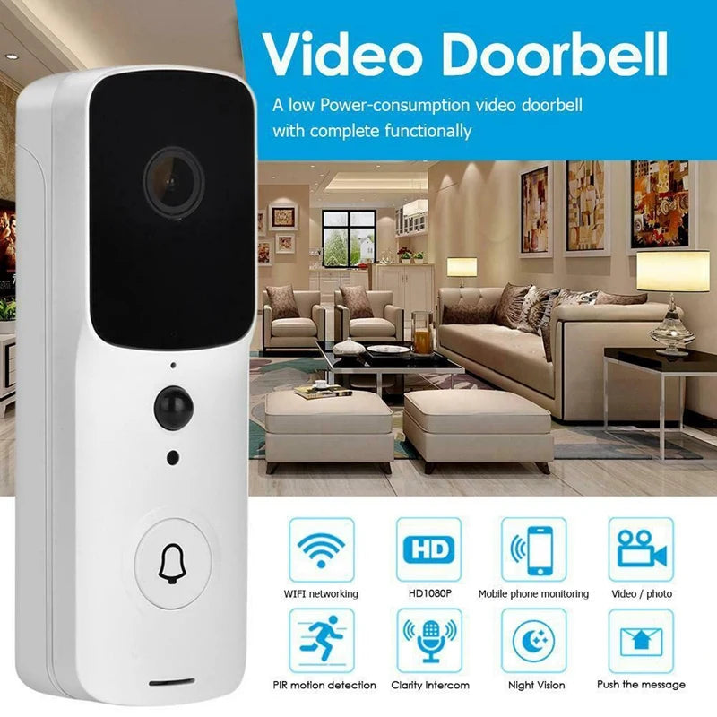 Smart WiFi Video Doorbell Camera – Wireless HD Home Security Doorbell with App Control & Night Vision