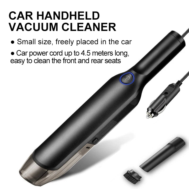 Cordless Handheld Car Vacuum Cleaner – Rechargeable Wet & Dry Cyclone Suction Portable Vacuum for Car & Home